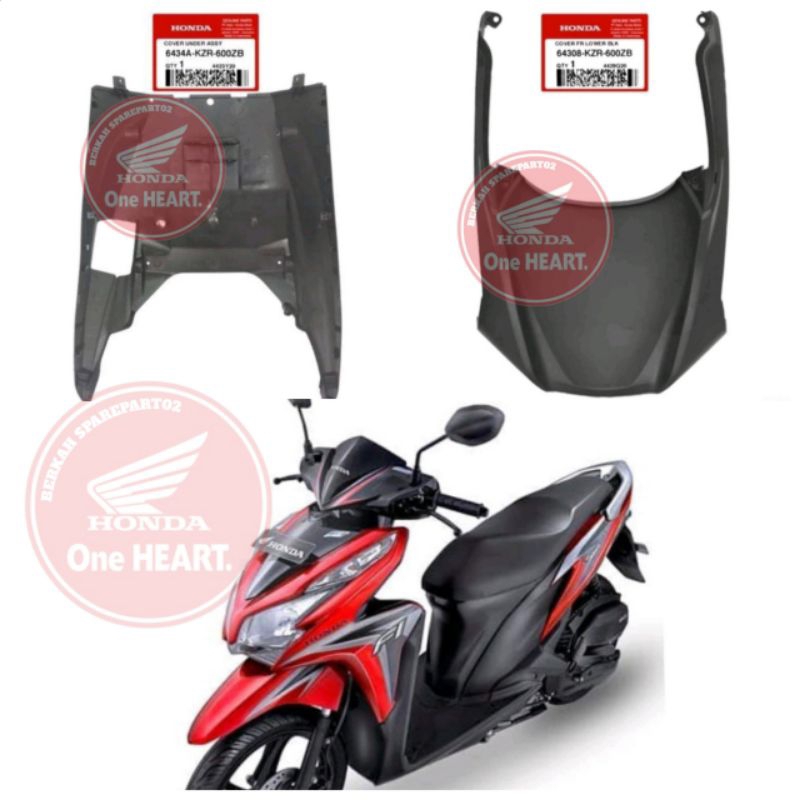 6434A-KZR-600ZB 64308-KZR-600ZB Dek bawah kolong + dek lumpur Vario techno 125 fi 2012 - 2014 origin