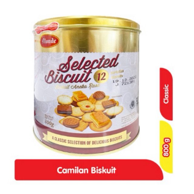 

MONDE SELECTED BISCUIT 800gr KEMASAN KALENG/ Monde Selection Biscuit Gold Assorted 800 g