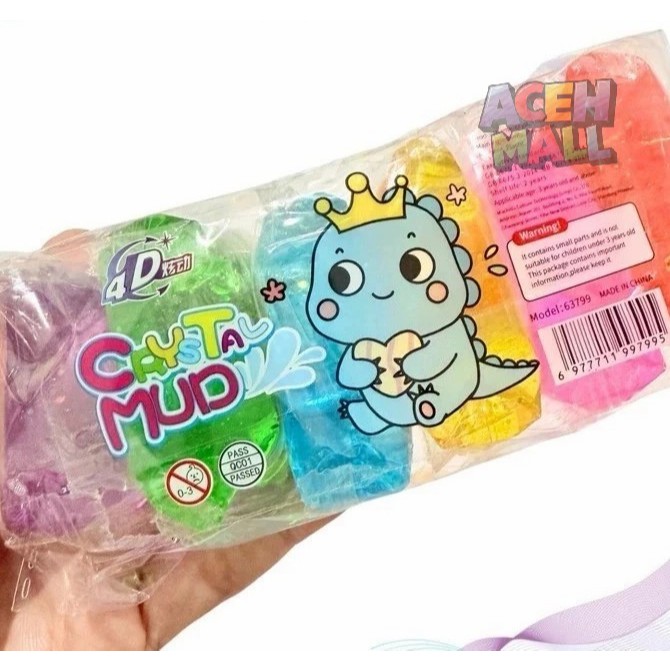 Kristal Mud Slime / Slime bantal Bening
