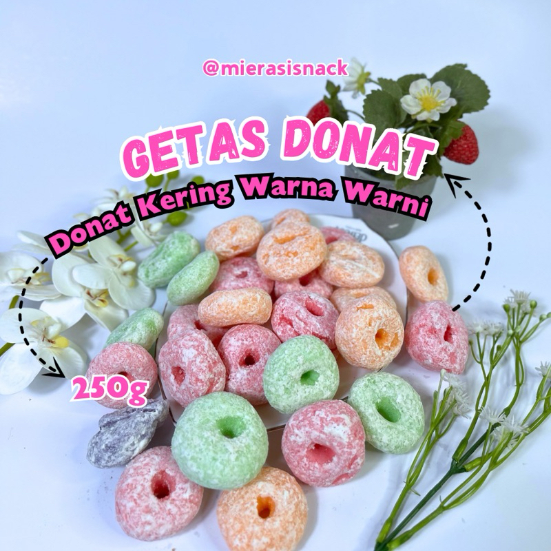 

Snack Kiloan Getas Donat 250g | Getas warna warni manis | bidaran donat manis | cemilan tradisional