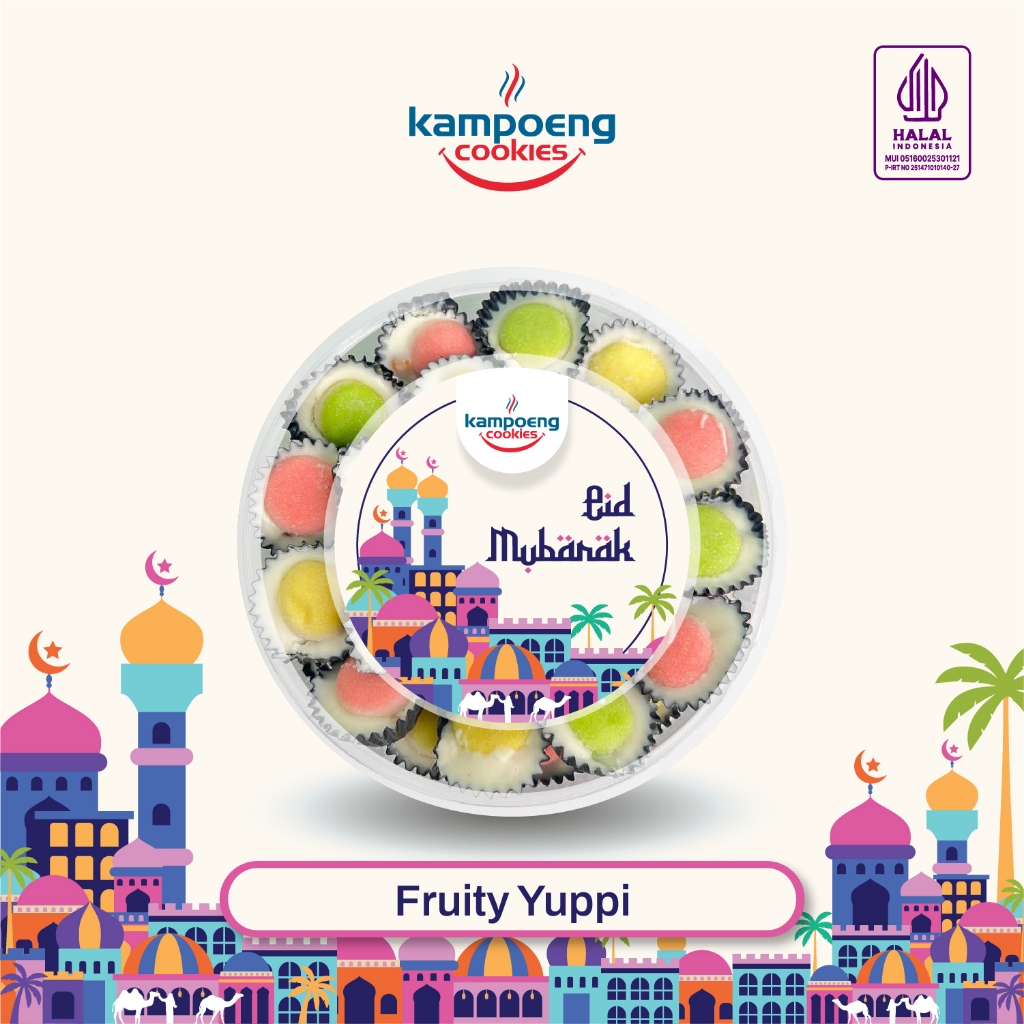 

Kue Kering Fruity Yuppi Premium Kampoeng Cookies Lebaran 350-500 gr