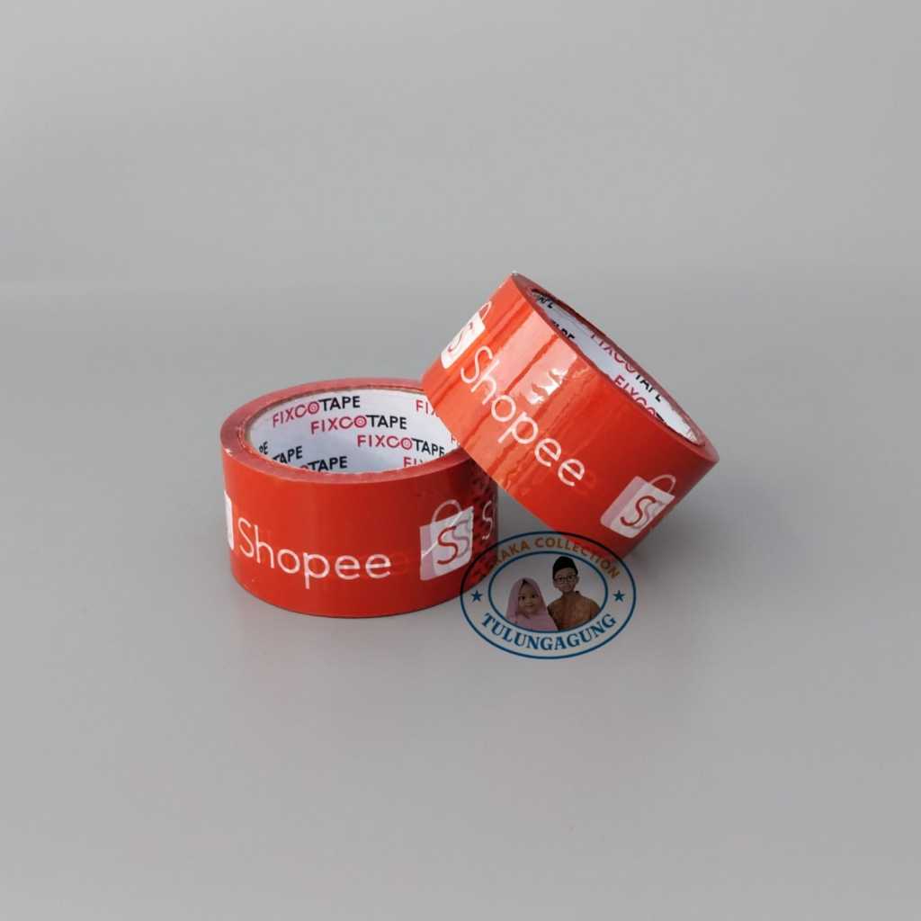 

Lakban Printing Shopee Dasar Orange List Putih 60 Yard