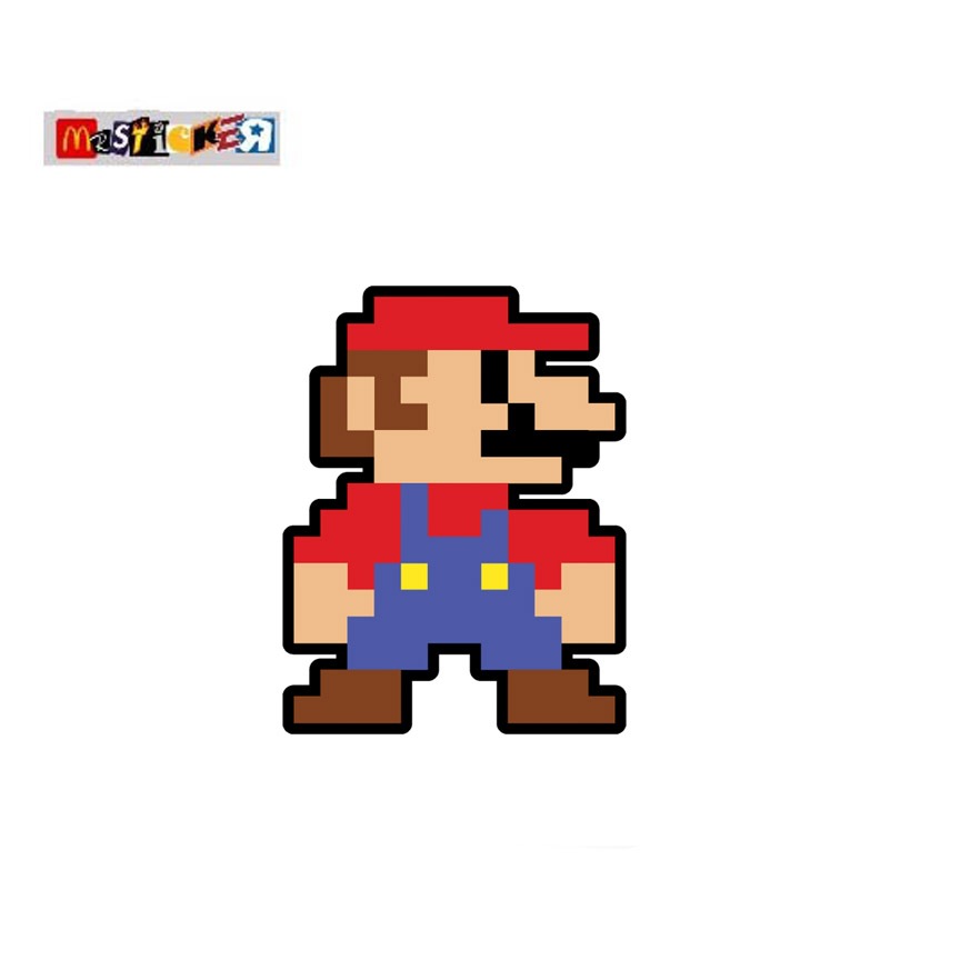 

sticker Super Mario Bros graphic pixel diecut stiker retro game