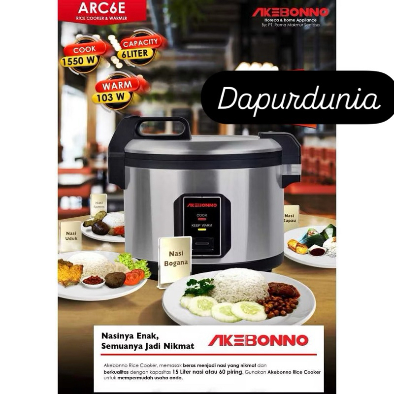 Rice cooker akebonno electric 6ltr ( 1550w )