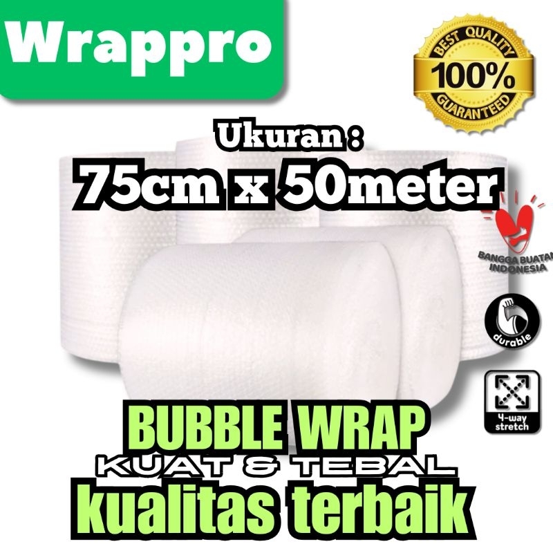 

Plastik Bubble Packing Online 75cm x 50m / Bubble Wrap Roll BENING HITAM Wrappro 75x50