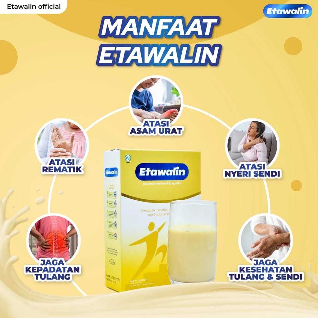 

ETAWALIN PAKET 1 BOX 100% ORIGINAL - SUSU TERAPI BANTU ATASI NYERI SENDI DAN ASAM URAT 250GR