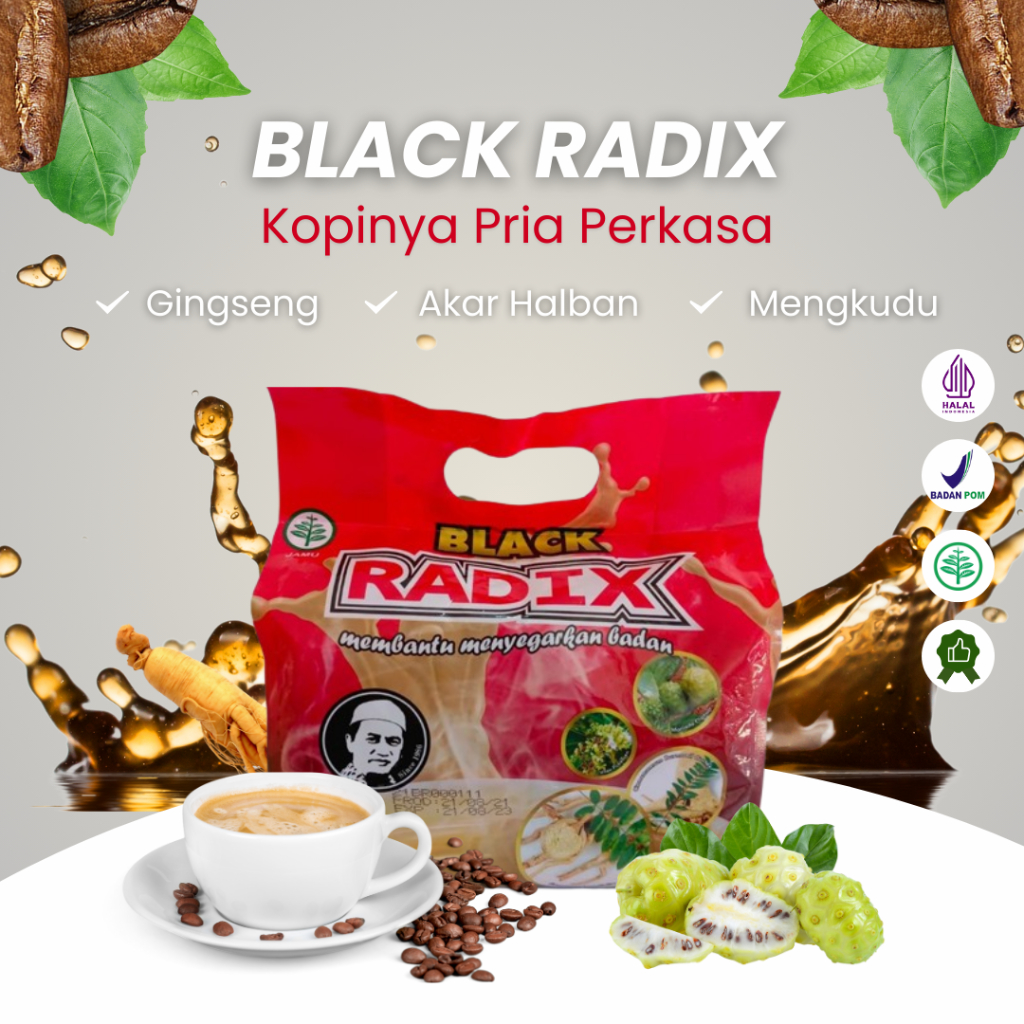 

Kopi Black Radix HPA Malaysia isi 20 sachet | 32 sachet Original Kopi Radix ASLI / Kopi Stamina Pria