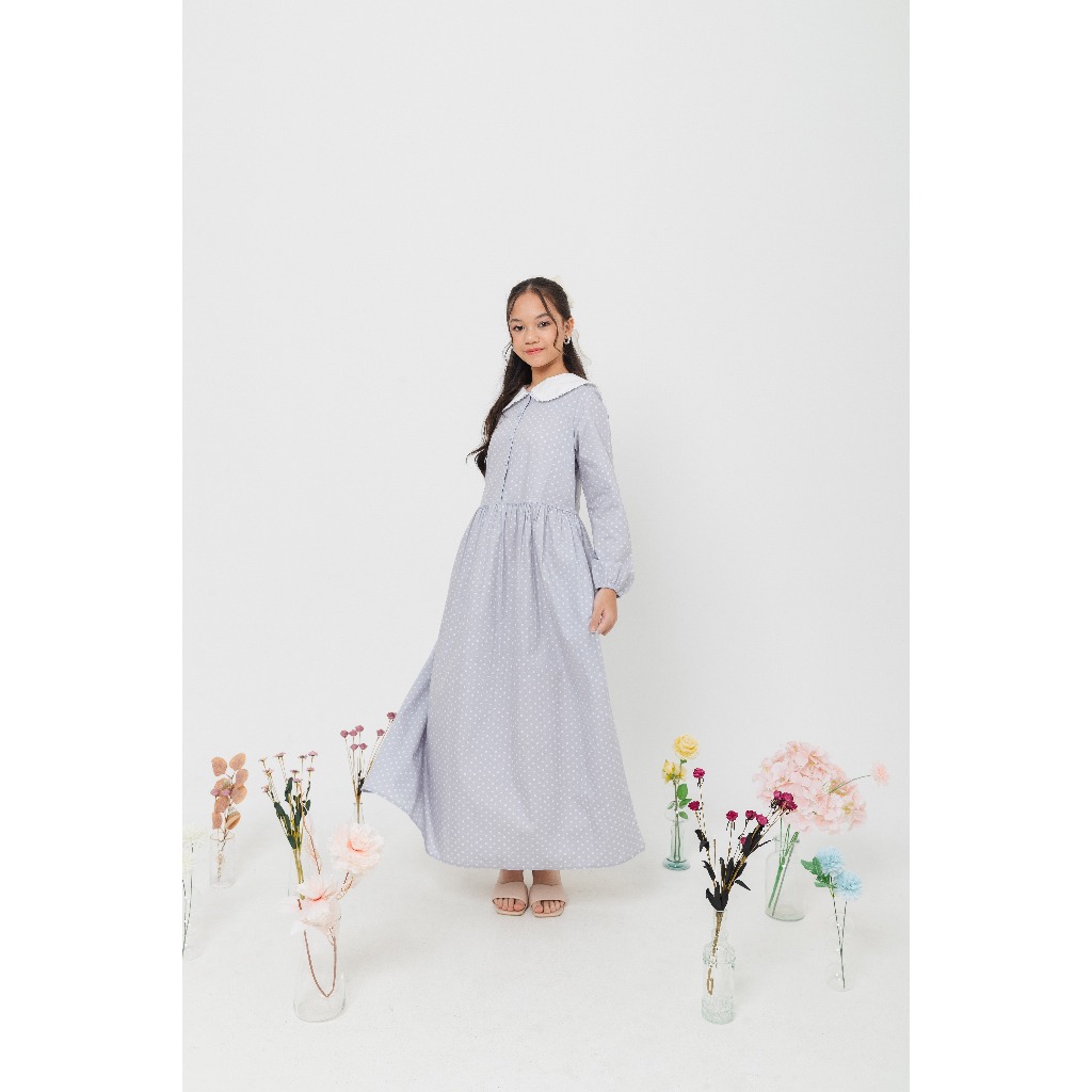ULTRAVIOLET Aisha Maxi Shirt Dress 247 (2 warna) - Baju Terusan Maxi Gamis Wanita Kasual Hijaber Leb