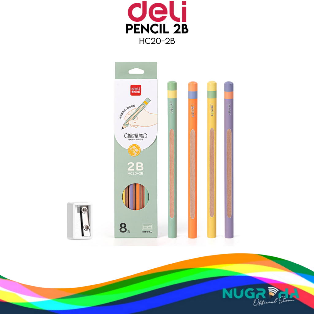 

DELI HC20-2B PENSIL 2B JUMBO UKURAN BESAR 1 PACK ISI 8