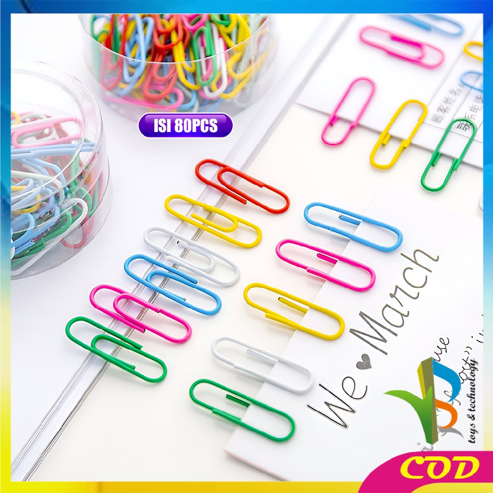 

RB-A109 Paper Clip Warna Metalic Isi 80pcs Klip Kertas Warna Macaron / Klip Penjepit Kertas Aesthetic / Clip Pack Jepitan Kertas Serbaguna