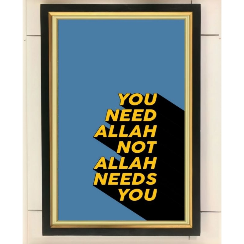 hiasan dinding poster kata bijak aesthetic plus bingkai ukuran 53cmx35cm