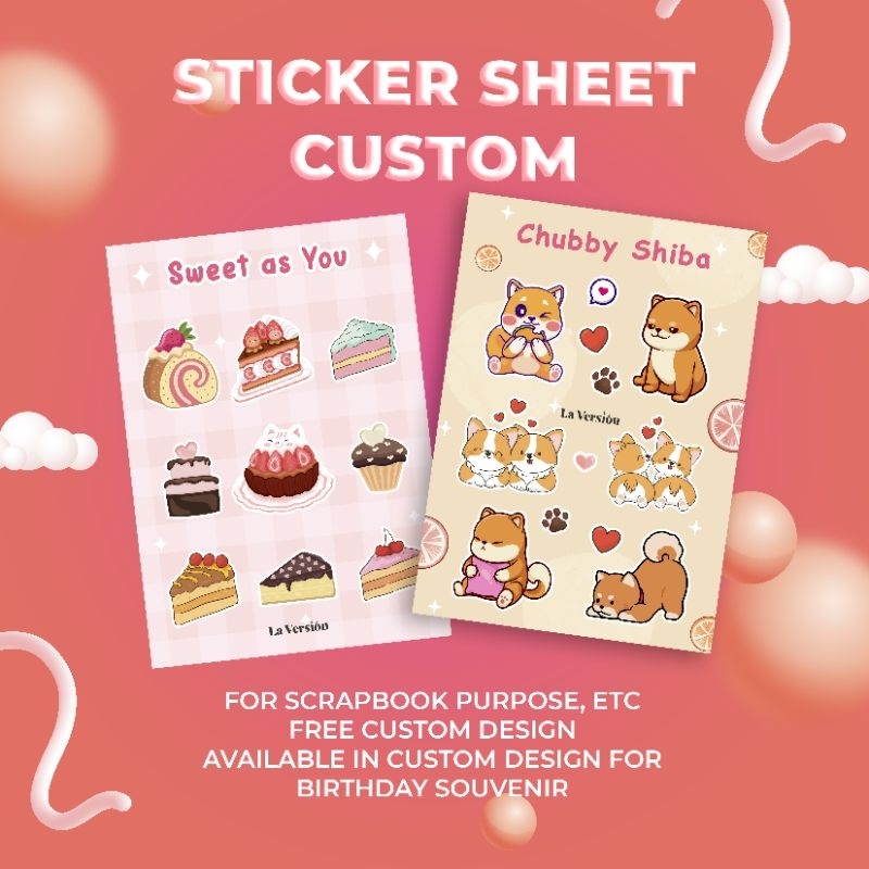 

STICKER SHEET LUCU BISA CUSTOM DESAIN CUSTOM TEMA