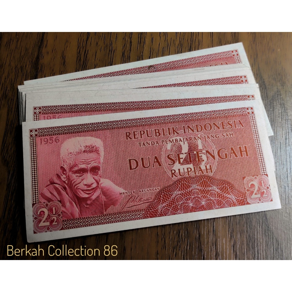 Uang 2 Setengah Suku Bangsa / 2  1/2 Suku Bangsa 1956 Asli GRESS