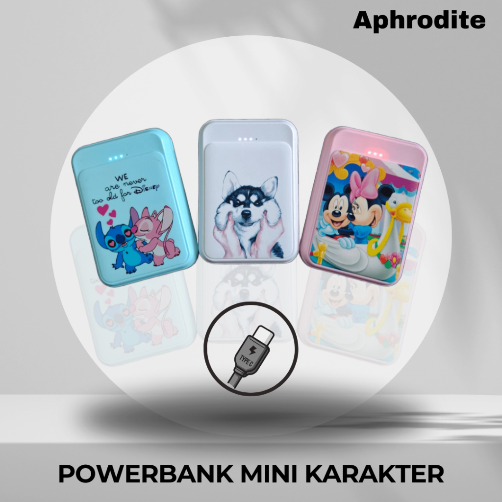 POWERBANK MINI KARAKTER POWERBANK 10000mAh LUCU 2 USB
