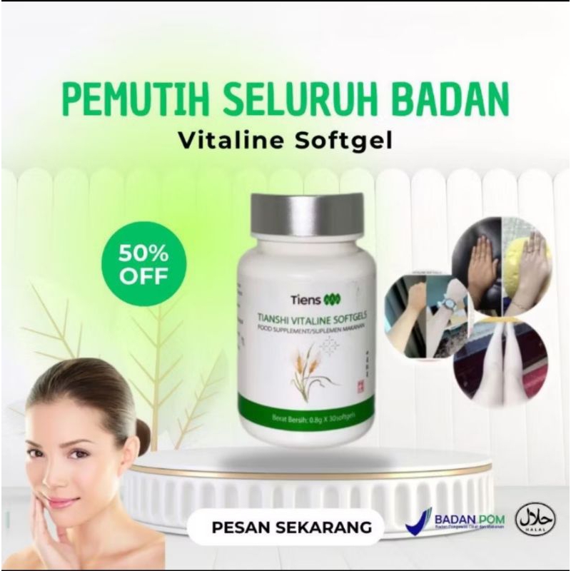 TIENS VITALINE SOFTGEL ORIGINAL 100% ASLI PEMUTIH BADAN SELURUH TUBUH SECARA ALAMI PERMANEN
