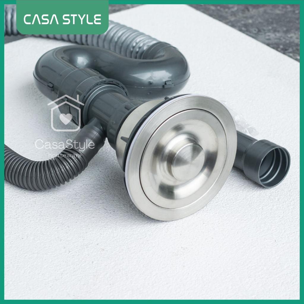 ⌊CASA⌉ Afur Bak Cuci Piring Stainless + Selang Pembuangan Kitchen Sink 1,5 inch / Selang Bak Cuci Pi