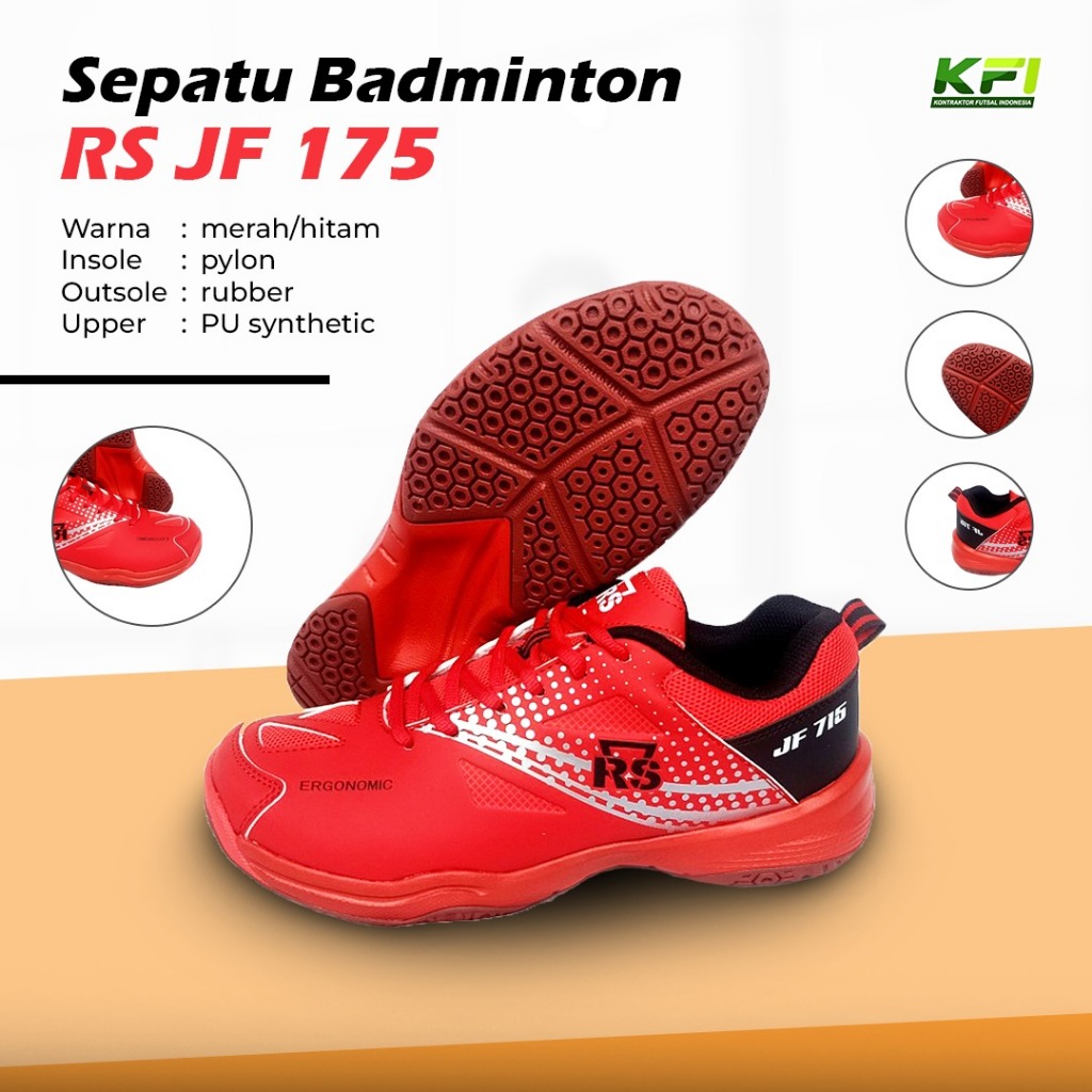 Sepatu Badminton RS JF 175 I Sepatu Bulu Tangkis Nyaman