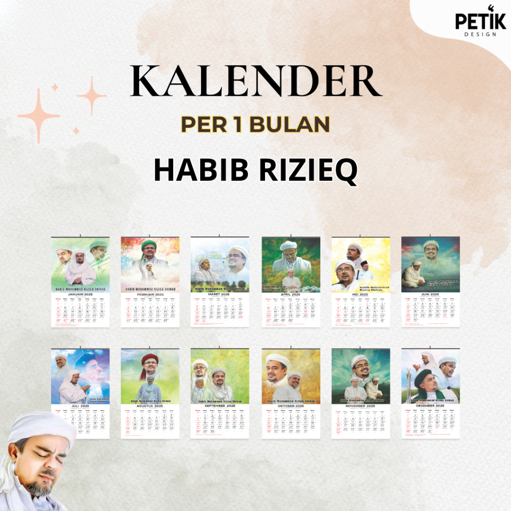 

Kalender Dinding Habib Rizieq Shihab 2025 12 Lembar Klem