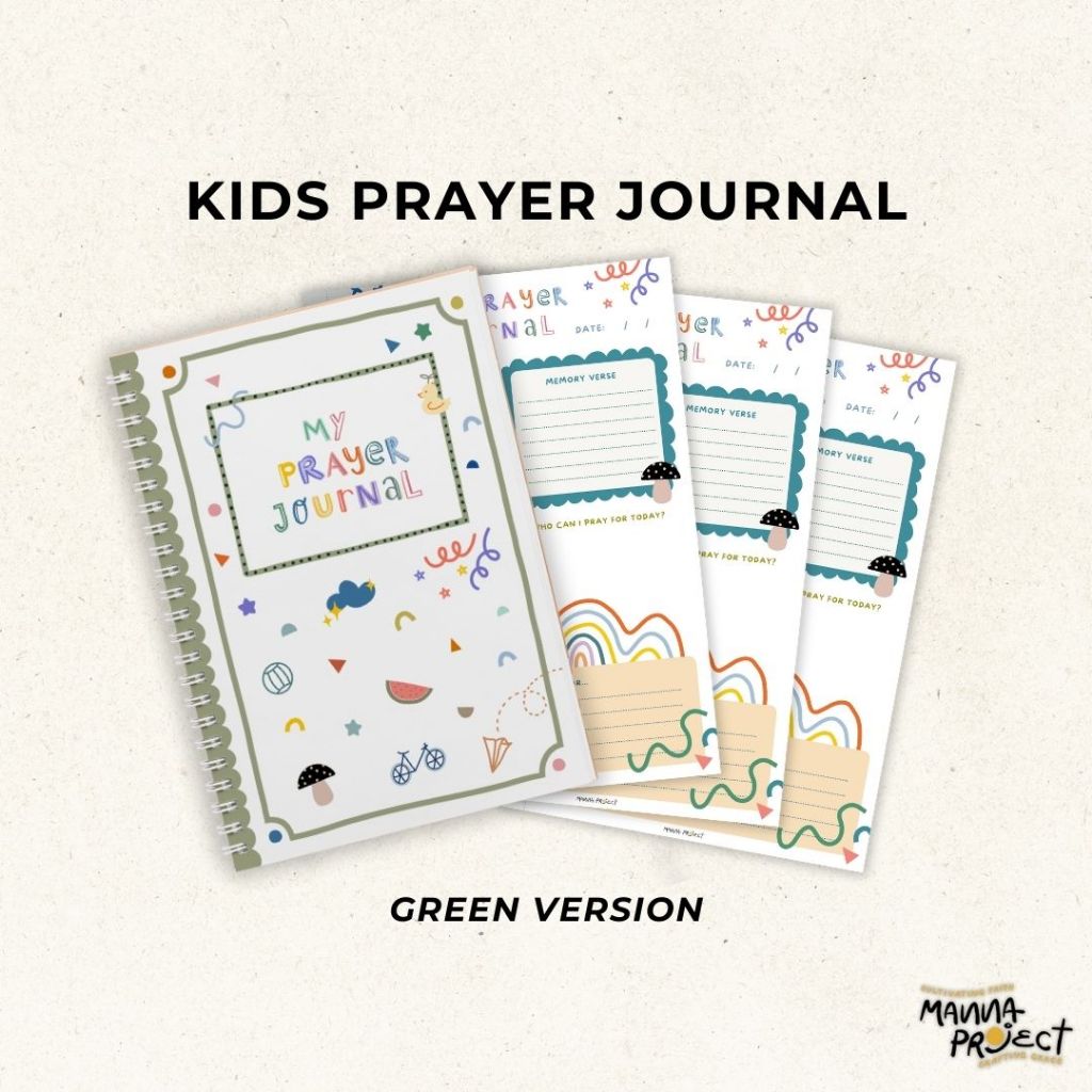 Kids Prayer Journal + Letters to God | Green Version | Manna Project | Sunday School Book | Bible st