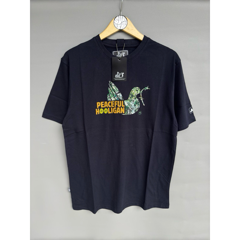 T Shirt Kaos Peaceful Hooligan Stone Roses Navy Original