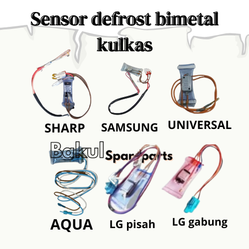 Sensor defrost bimetal kulkas SHARP, SAMSUNG, UNIVERSAL, AQUA, LG