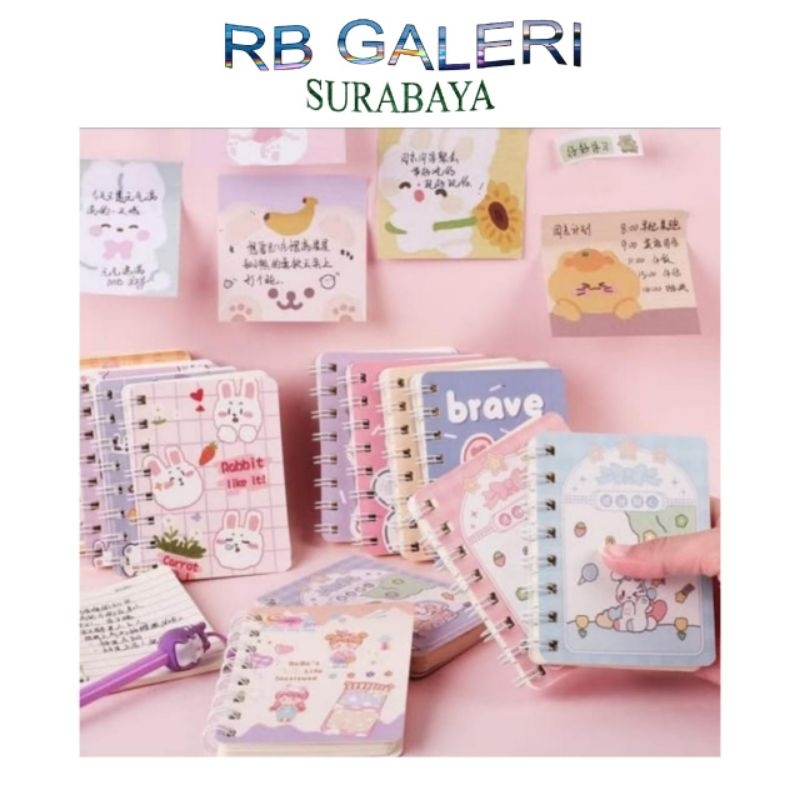 

Buku Catatan Kartun Memo Kecil A7 80 Lembar Notebook Ring Motif Notepad Alat Tulis Karakter