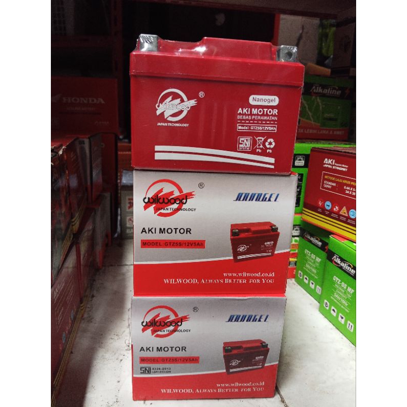 Aki Motor Kering Wilwood GTZ5S GTZ5-S 12V 5AH | Aki Beat Aki Karisma Aki Vario Lama