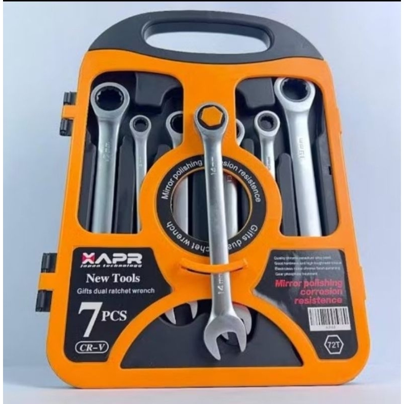 APR AP68+ KUNCI RING PAS RACHET 7 PCS