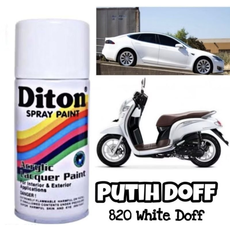 Pilok Pylox DITON 820 White Doff Putih Doff Dop Cat Semprot Otomotif Mobil Sepeda Motor
