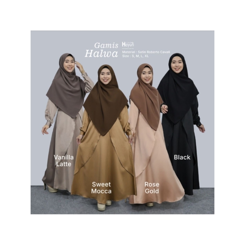 Gamis Halwa Bahan Satin Roberto Cavalli