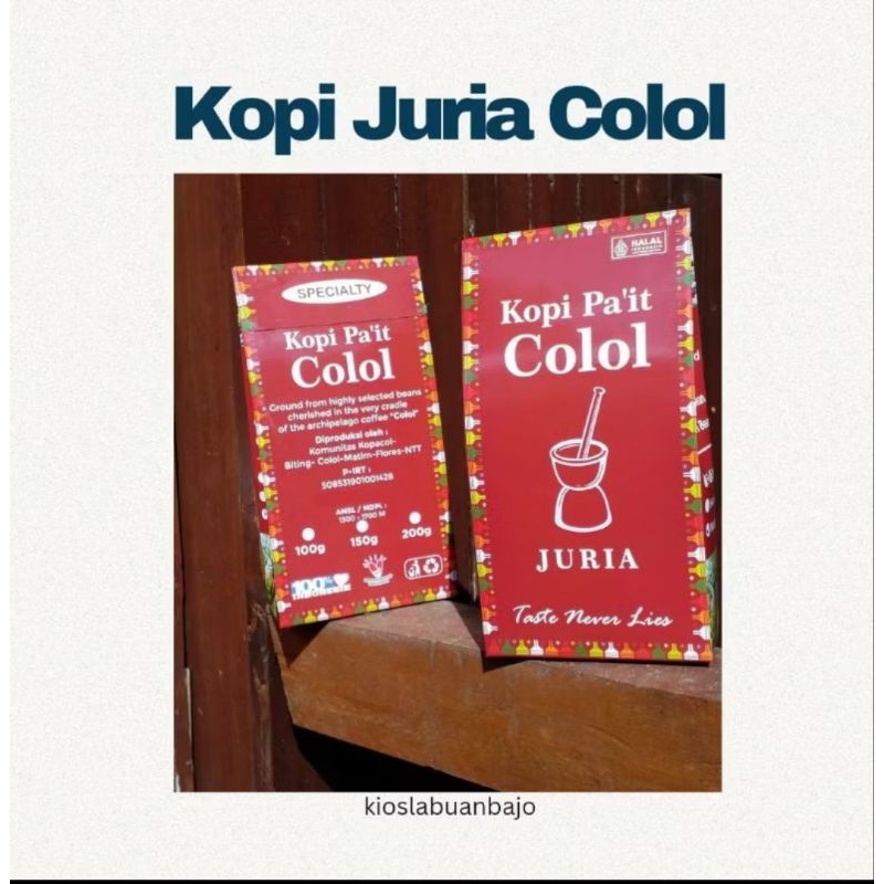 

Whole Beans Kopi Pait Colol Speciality Juria 200 gr dari Labuan Bajo