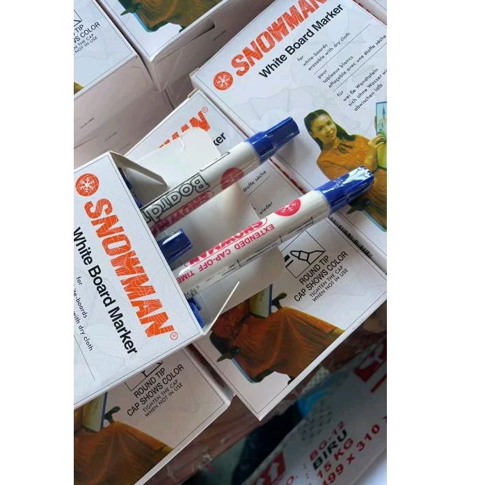 

SPIDOL SNOWMAN BOARDMARKER WARNA BIRU PER BOX ISI 12pc