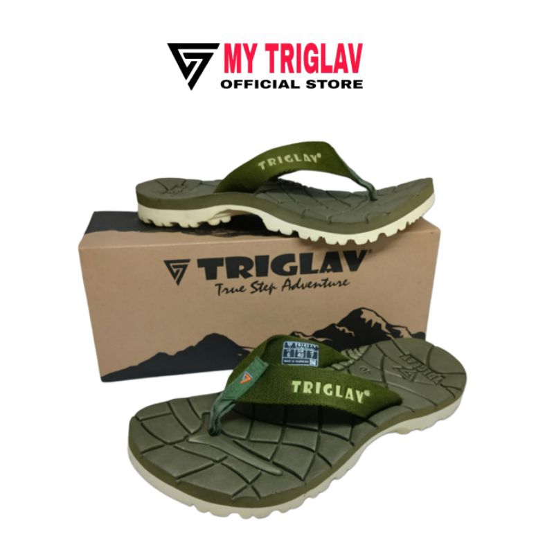 TRIGLAV Sandal Jepit Premium  Warna Army Mocca