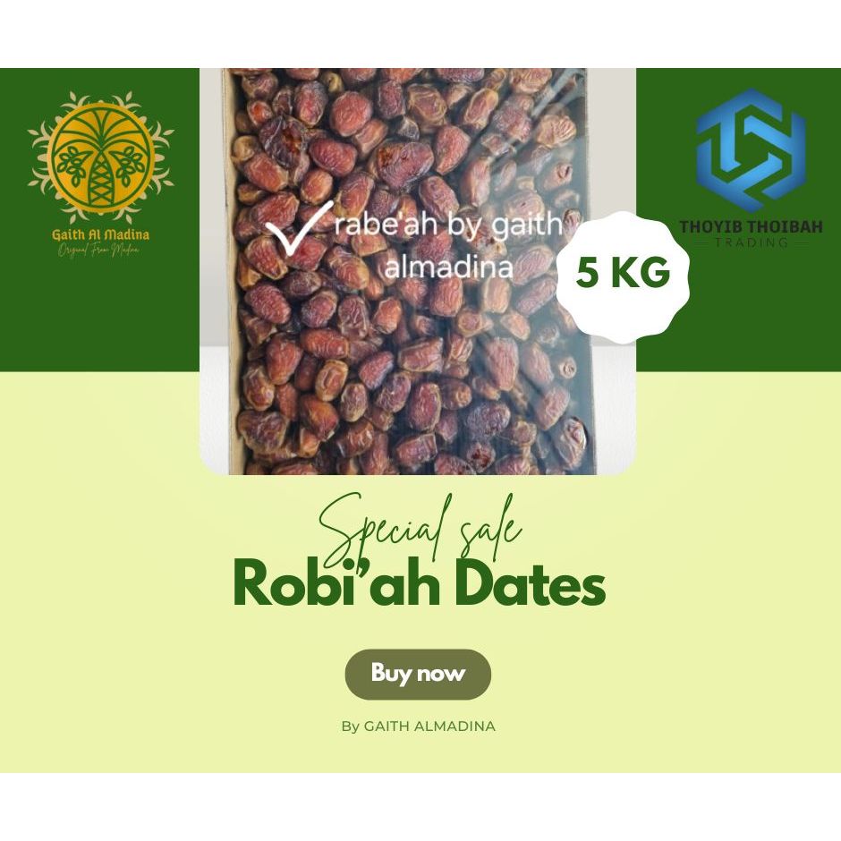 

Kurma Rabeah 5Kg Gaith Almadina Premium High Quality Asli Madina