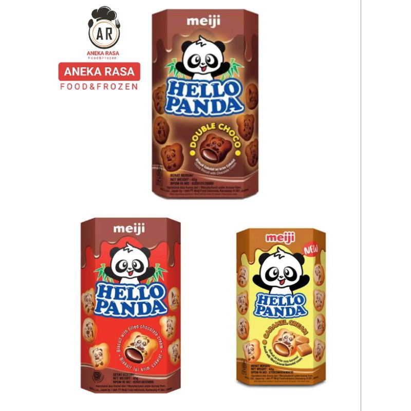 

Meiji Hello Panda 42g Coklat, Dobel Coklat dan Karamel