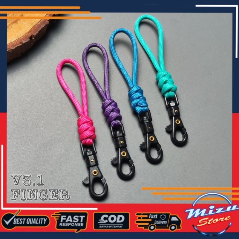 Sertamulia1 V3.1 Finger Strap Paracord Lanyard Hand/ Wrist Tali Gantungan