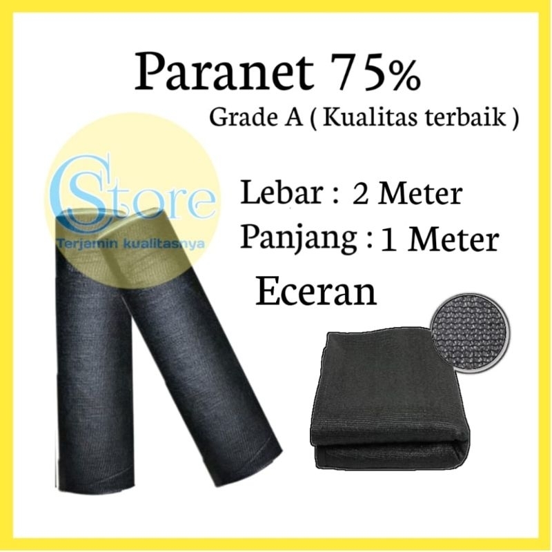 Jaring Paranet 75% Lebar 2 Meter Panjang Permeter