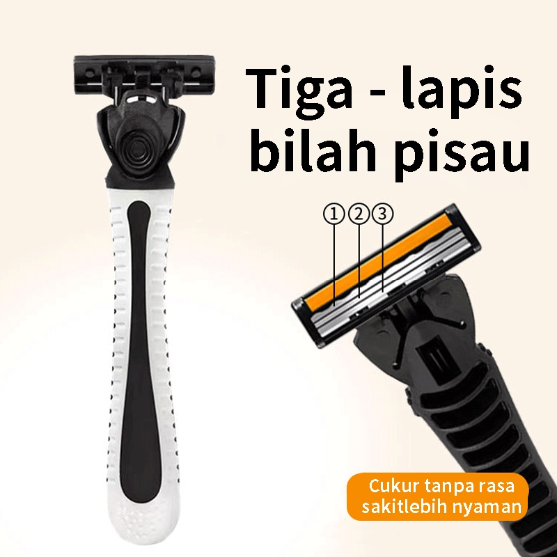 Pisau Alat Cukur Manual Set 6 1  Gagang Anti Slip — 6