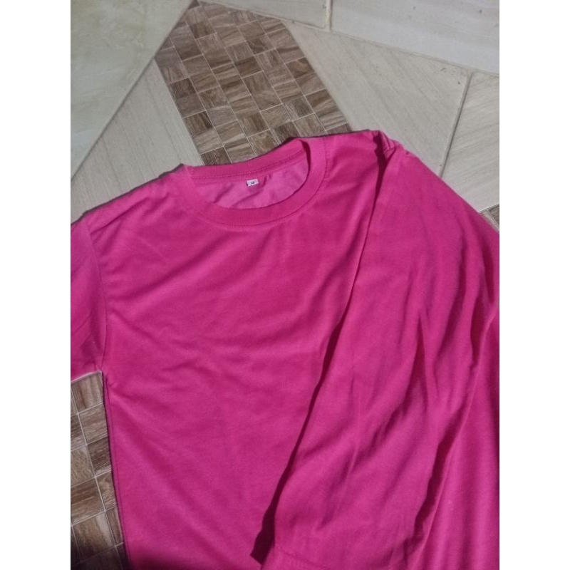 preloved kaos lengan panjang pink fuschia