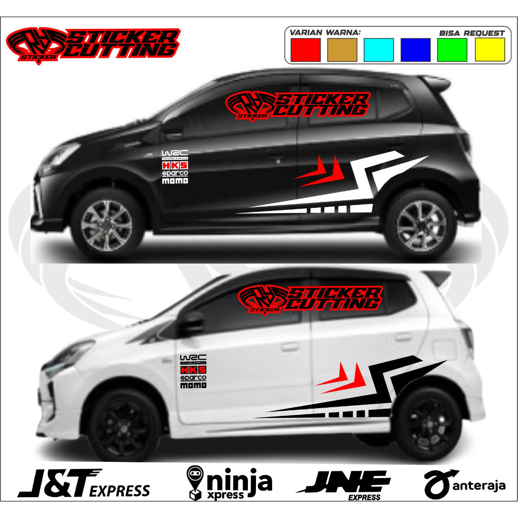 STIKER MOBIL AGYA AYLA BRIO JAZZ DLL NEW CUTTING STICKER. stiker Lis bodi Agya Aya Brio jazz new sti