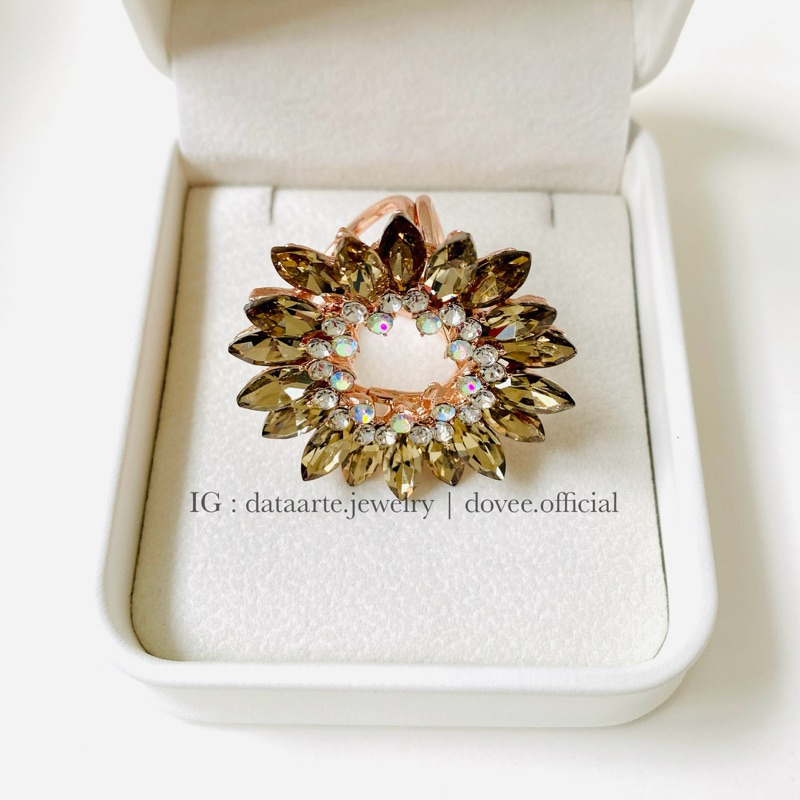 P7 BROOCH Hijab | Bros Jilbab Premium Mewah | Permata Batu Zircon Swarovski Crystal Kaca bunga canti