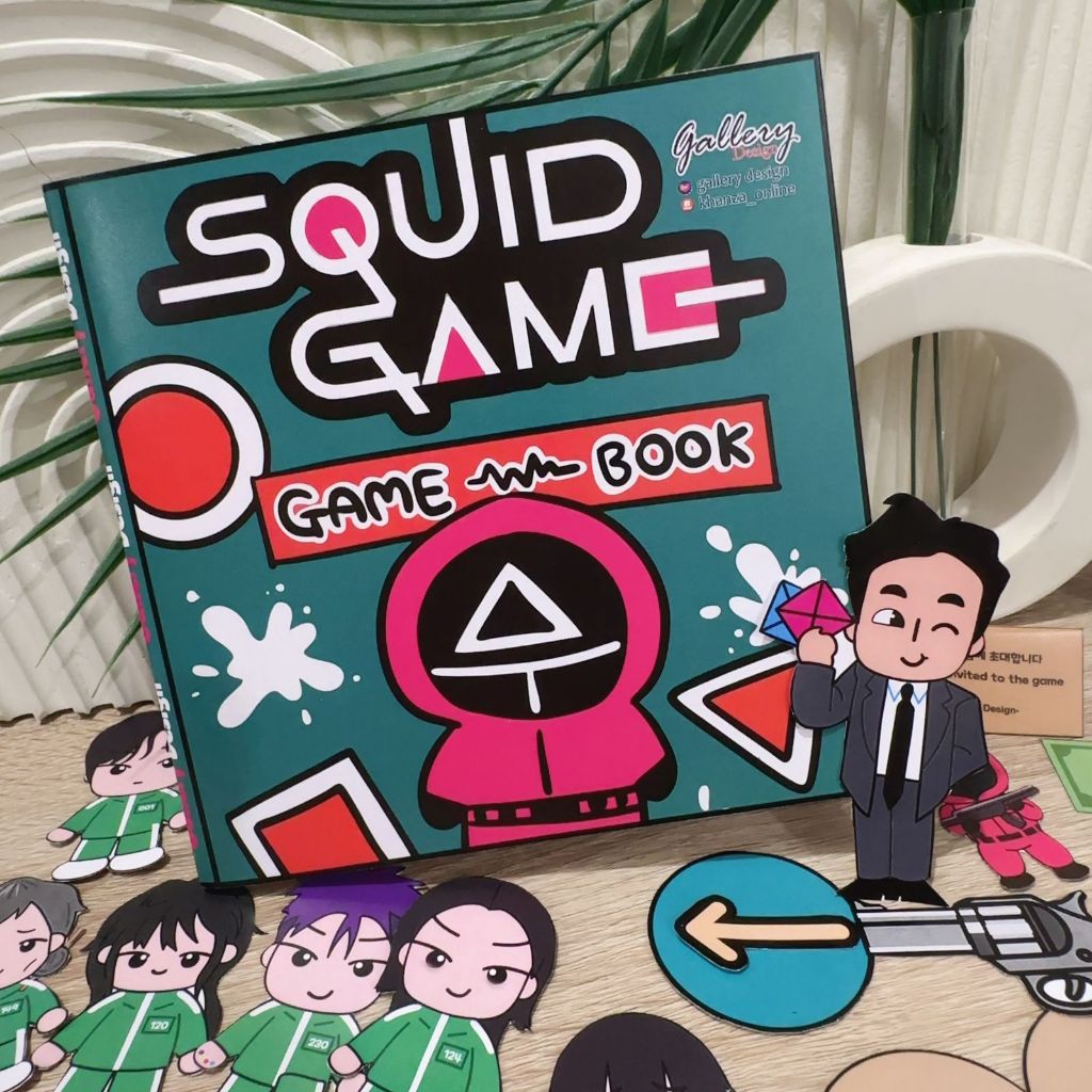 SQUID GAME Paperdolls Mainan Edukasi Anak Viral Mainan Bongkar Pasang Kertas Tebal Terbaru