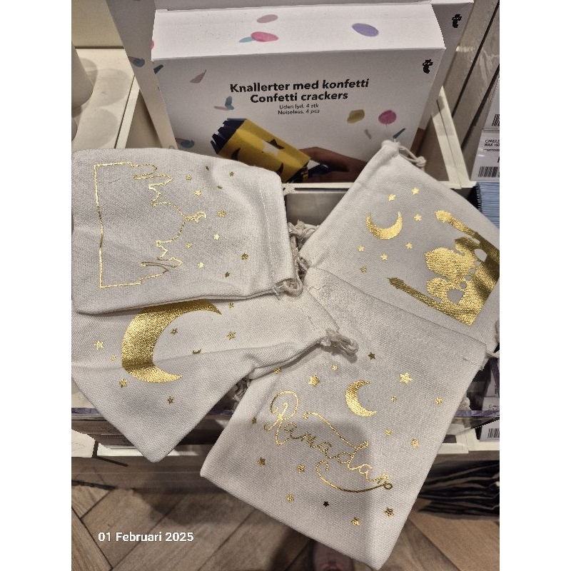 (Flying Tiger) Ramadhan Snack Bag Drawstring 4pcs