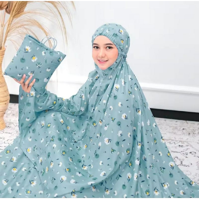 PROMO  MUKENA KATUN BALI / MUKENA RAYON MURAH MERIAH MUKENA BALI RAYON DEWASA CALISTA MOTIF BUNGA SA