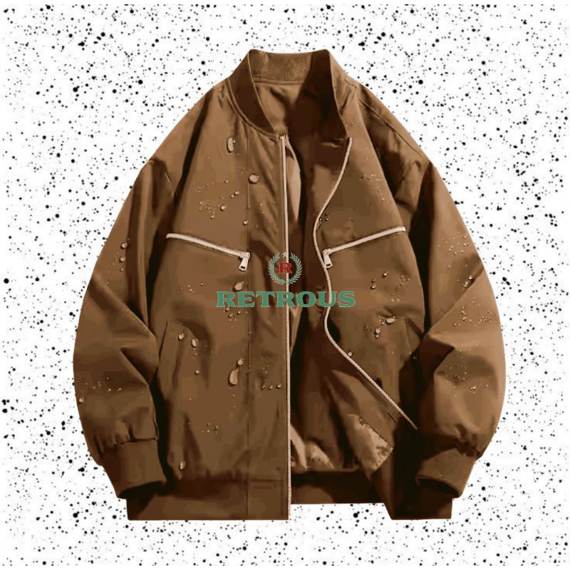 Retrous COD Jaket Pria Bomber Pria Varsity Jacket Resleting Pakaian Pria Outfit Keren