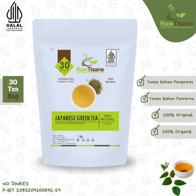 

RAW TISANE Japanese Green Tea : Teh Hijau Ocha Jepang isi 30 Tea Bag
