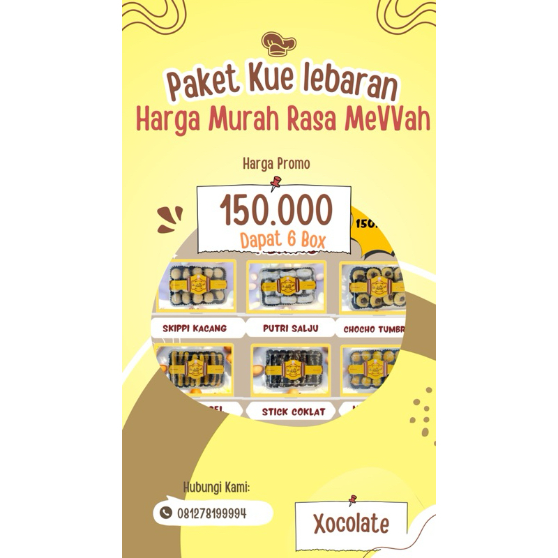 

paket kue lebaran isi 6 toples / kue premium / nastar keju