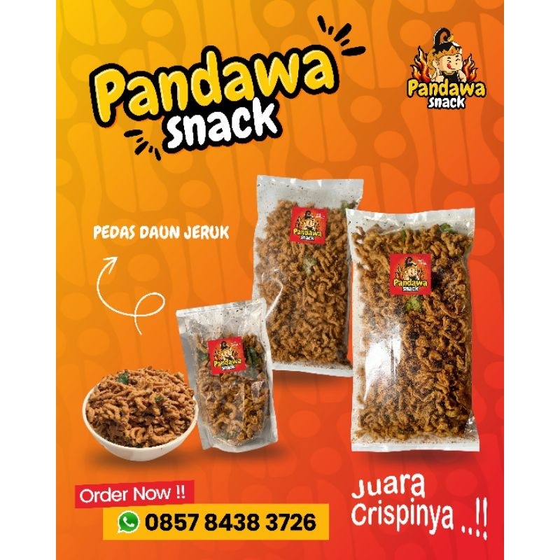 

250gr usus ayam krispi pandawa snack pedas daun jeruk