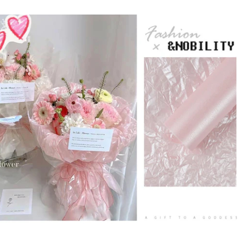 

001 (5 LEMBAR) - PEARLESCENT Kertas Bunga Buket Waterproof Color / Kertas Buket Bunga Florist Cellophane