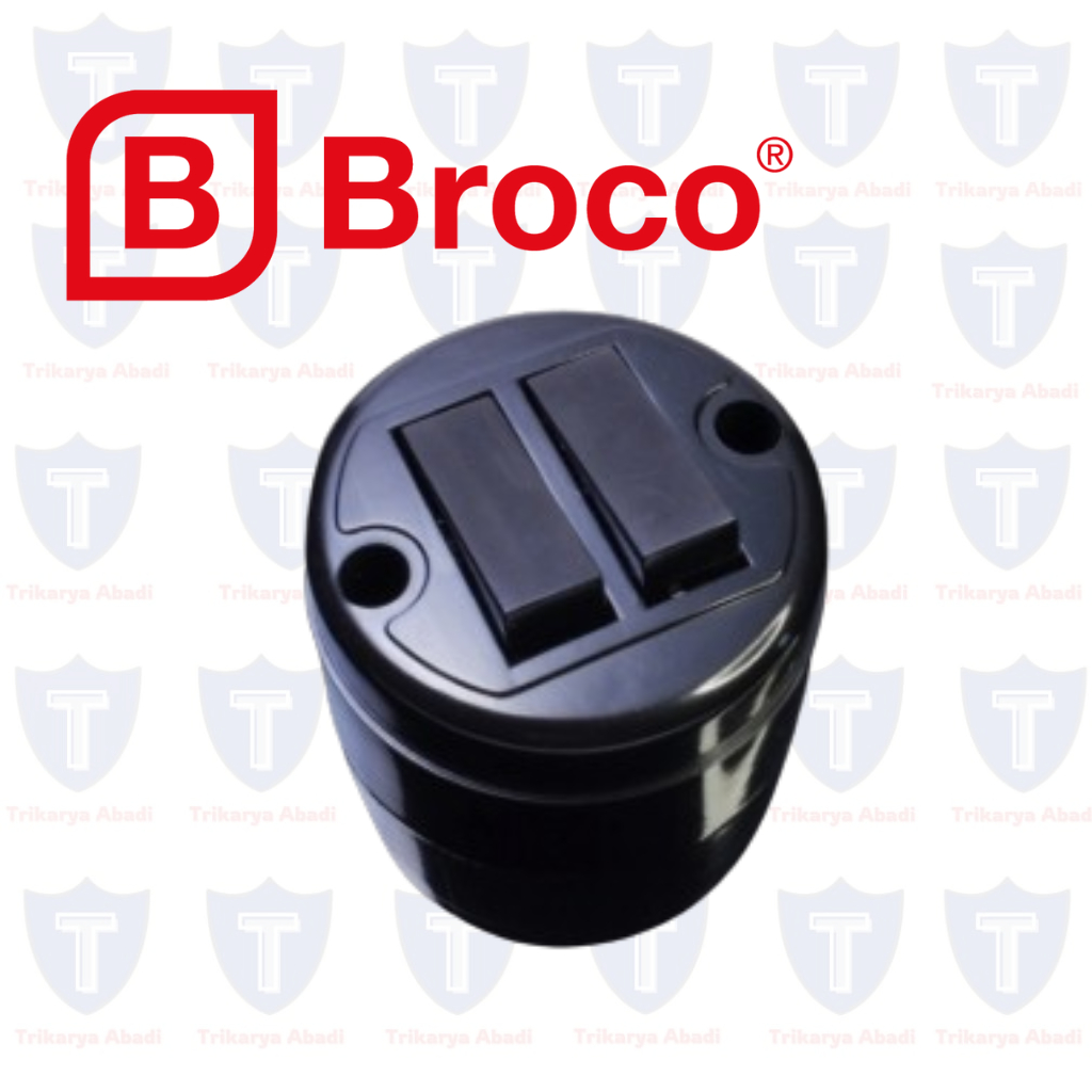Saklar BROCO / Saklar Ganda / Saklar Seri BROCO / Saklar Double BROCO Tempel / Outbow Hitam - 632N
